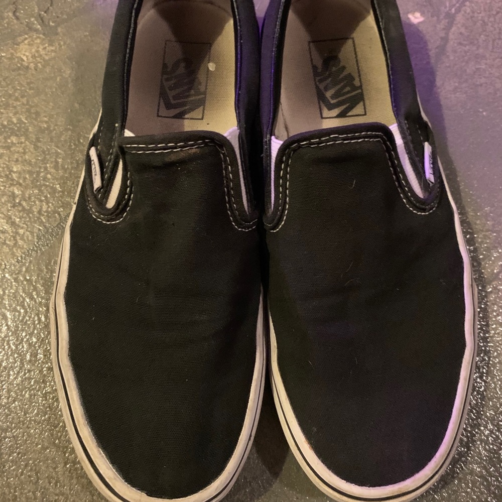 Vans Black Slip Ons